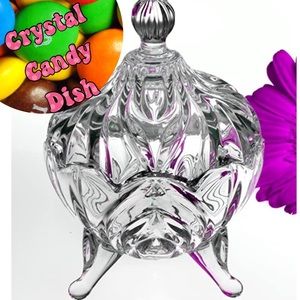 Crystal Candy Dish/ Canister by Studio Crystal